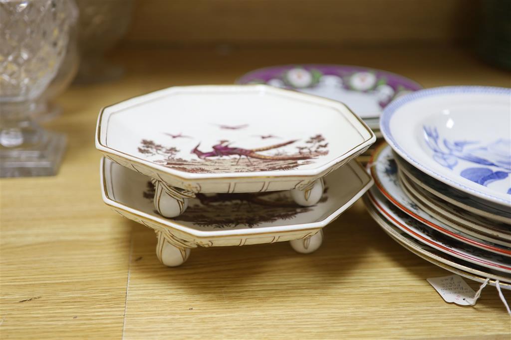 A group of 19th century Wedgwood bone china, creamware and stone china plates and dishes (17)